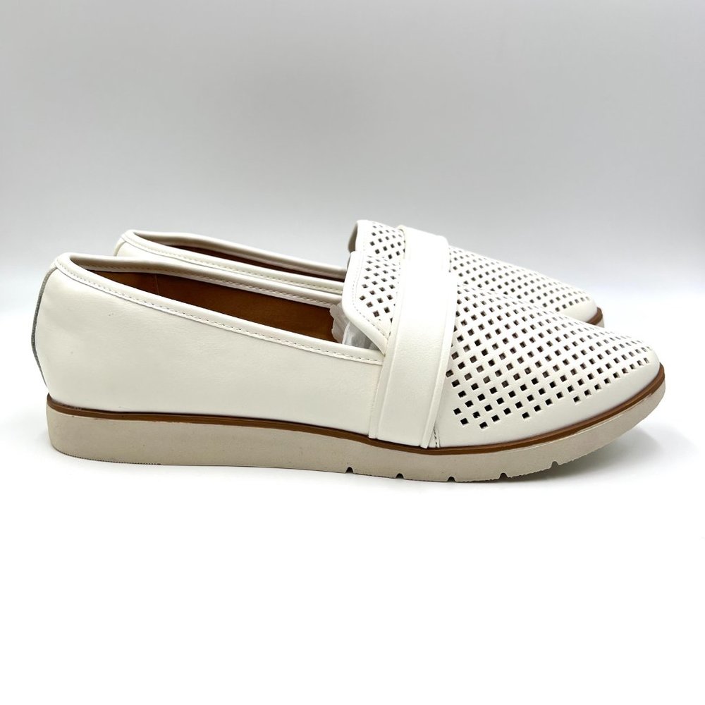 9.5W 9.5 WIDE Rockport Womens Stacie White Cream Casual Comfort Loafers Shoes